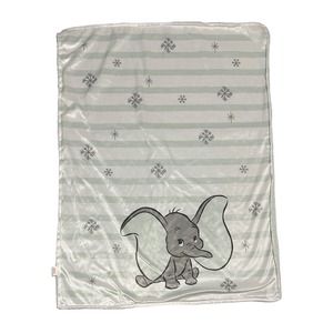 Disney Baby Dumbo Miny Green Elephant Stripe Snowflake Sherpa Blanket Lovey